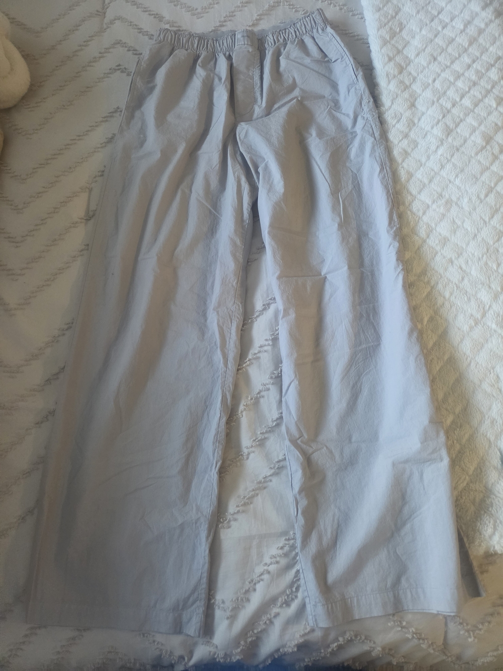 SKIMS Light Gray Wide-Leg Track Pants